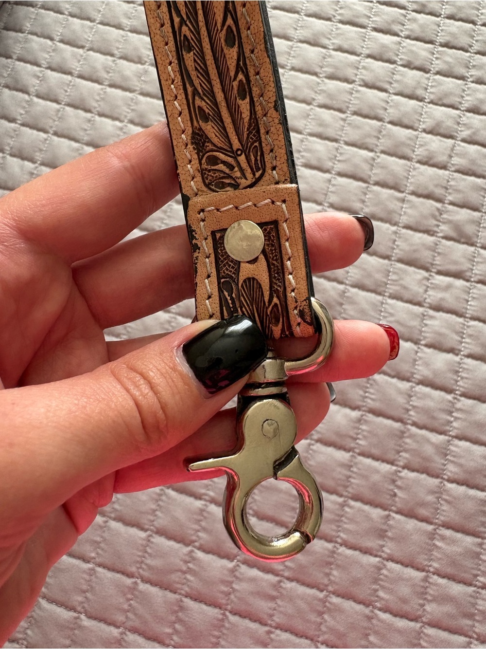 Genuine Leather Beaded Key Fob - Picture 5 of 5